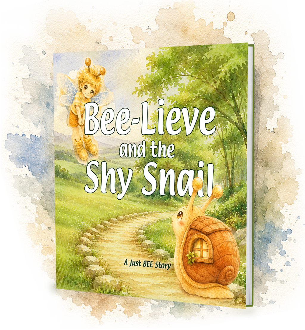 Bee-Lieve and the Shy Snail Watercolour Story Picture book for Pre school Children justbeworld.com