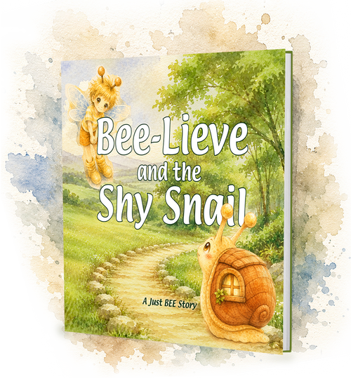 Bee-Lieve and the Shy Snail Watercolour Story Picture book for Pre school Children justbeworld.com